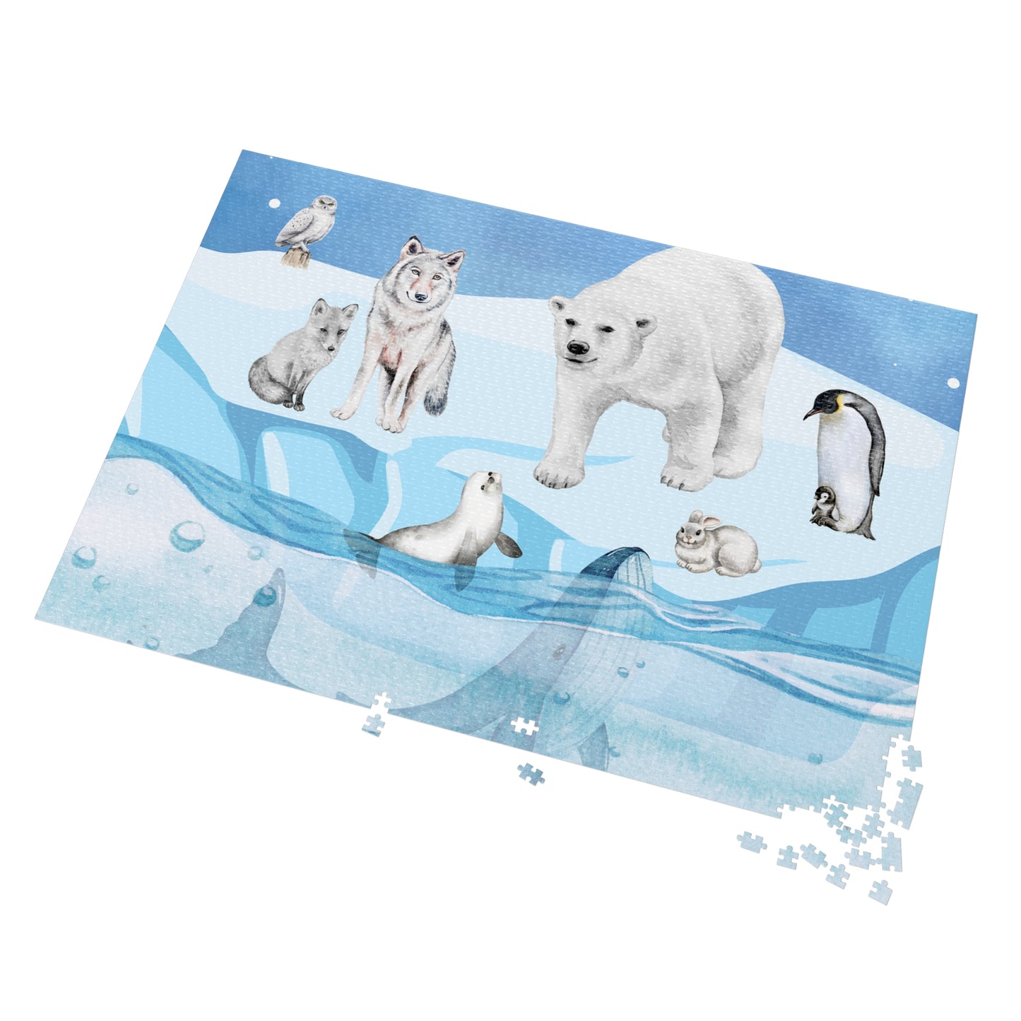 Polar Wildlife Jigsaw Puzzle, Relaxing Family Game, Educational Kids Activity, Nature Lover Gift, Arctic Animals Decor