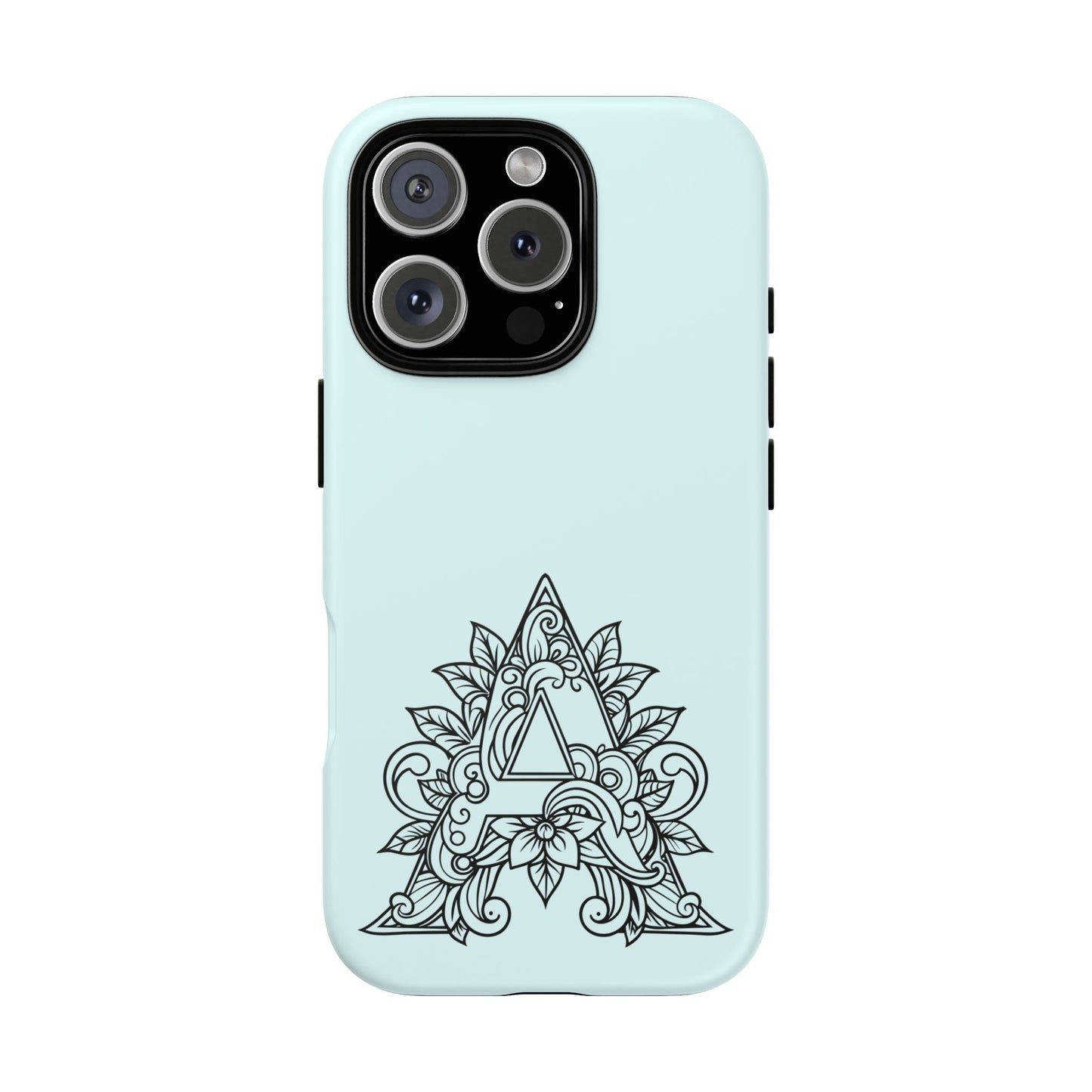 Personalized Tough Phone Case, Floral Monogram Cell Phone Cover, Custom Protective Case, Unique Gift, Birthday, Graduation