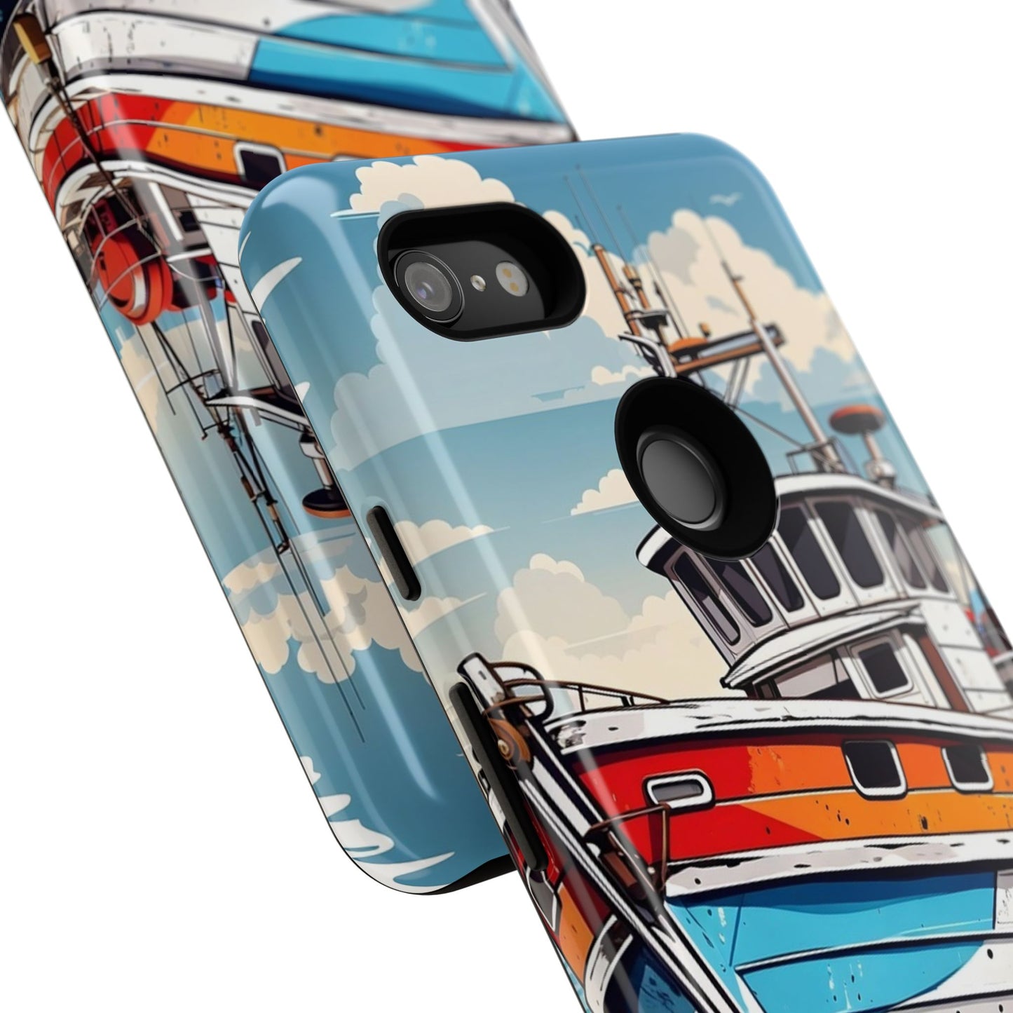 Colorful Fishing Boat Phone Case | Nautical Gift, Marine Design, Coastal Aesthetic, Summer Vibes, Sea Lover's Accessory