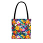 Colorful Floral Tote Bag — Vibrant All-Over Print Shopper