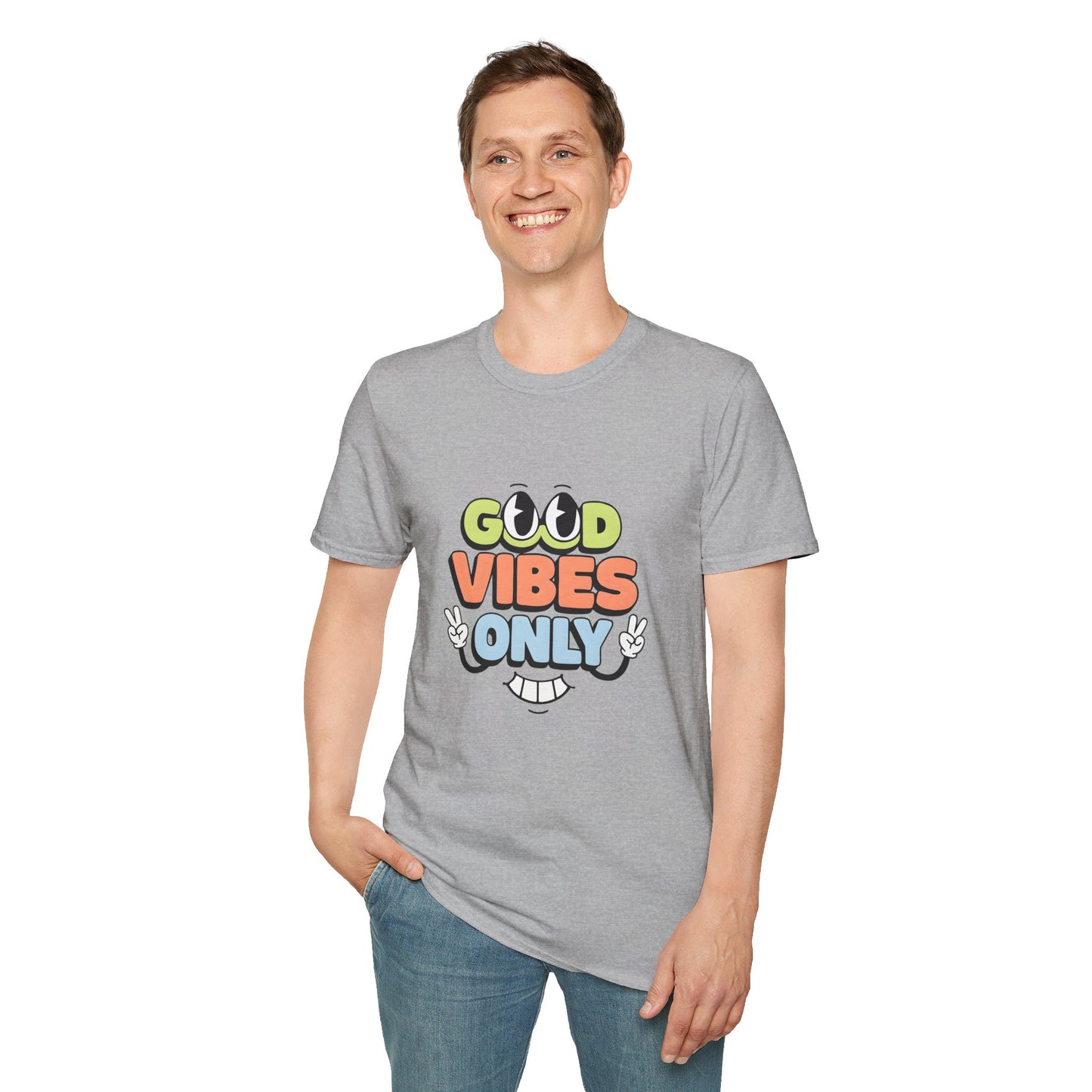 Good Vibes Only T-Shirt — Retro Smiley Graphic Tee