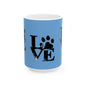 Paw Print Love Mug, Dog Lover Gift, Pet Owner Coffee Cup, Animal Rescue Mug, Cute Pet-Themed Drinkware