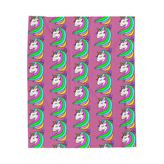 Whimsical Unicorn Plush Blanket, Cozy Throw for Kids, Birthday Gift, Nursery Decor, Unicorn Lovers, Playroom Accessory
