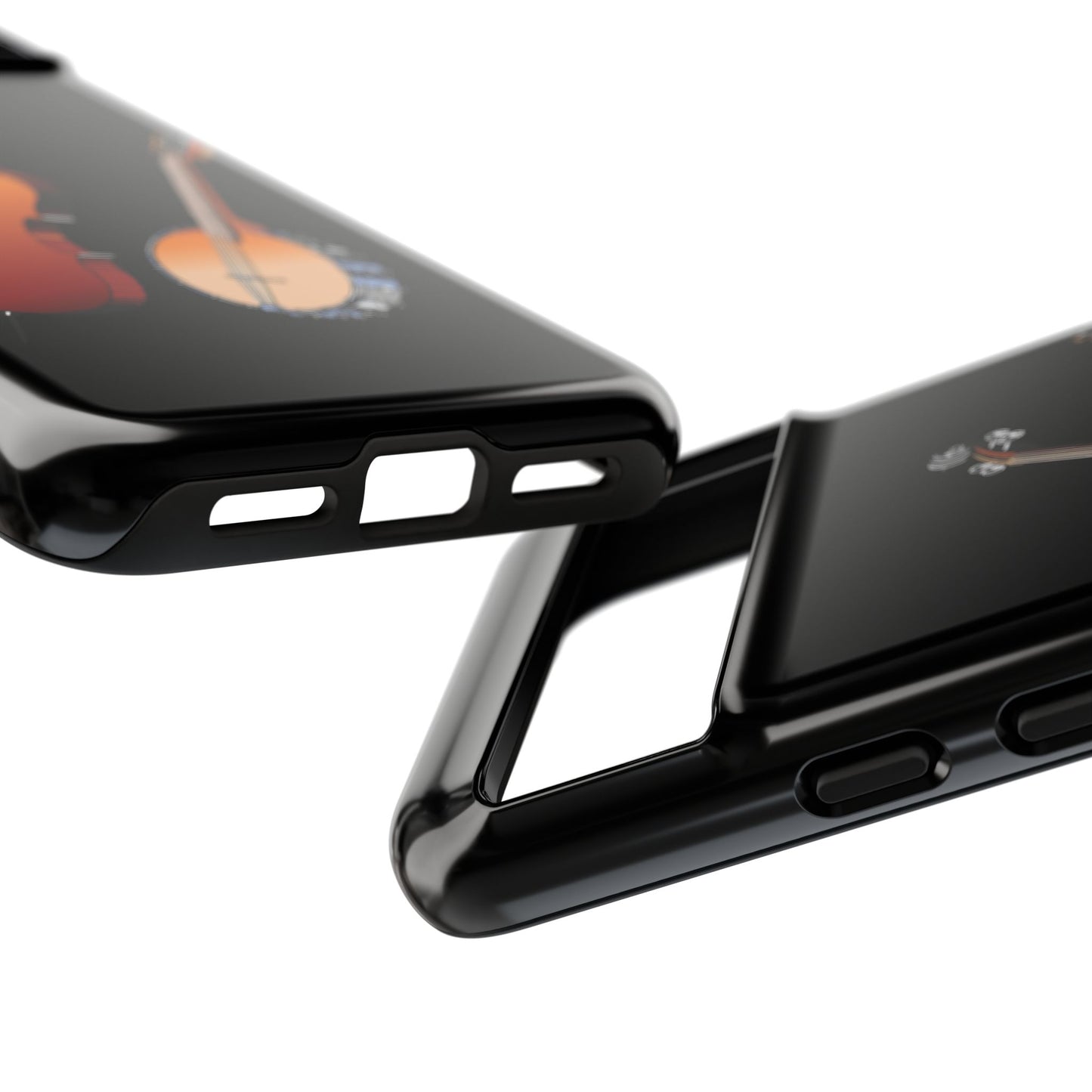 Musical Instrument Phone Case - Violin & Banjo Design, Music Lover Gift, Unique Phone Cover, Holiday Gift, Durable Tough Cases