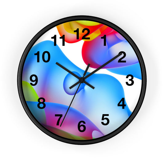 Colorful Modern Wall Clock - Abstract Decor, Home Office Decor, Gift for Her, Unique Timepiece, Contemporary Wall Art