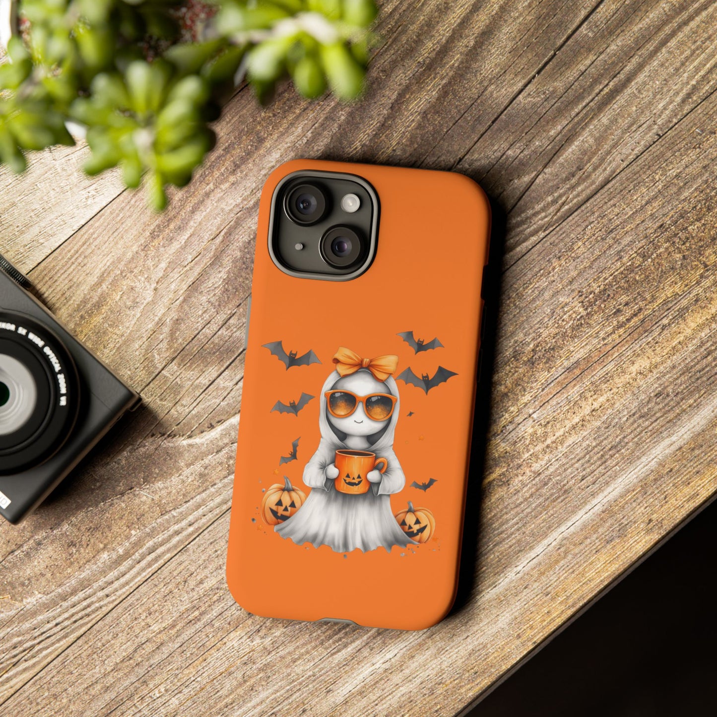 Halloween Ghost Phone Case, Cute Cat Ghost Case, Autumn Phone Cover, Spooky Season Gift, Trick or Treat Case