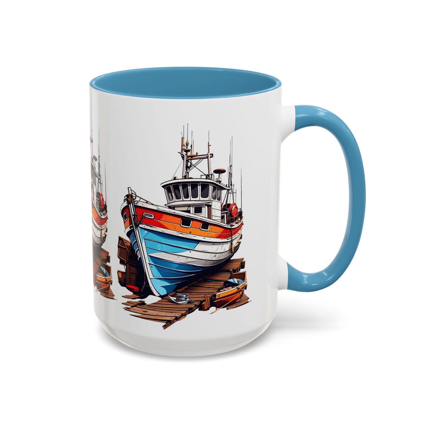 Nautical Accent Coffee Mug | Perfect for Boat Lovers, Sailor Gifts, Coastal Decor, Unique Gift Idea, Custom Artwork Mug