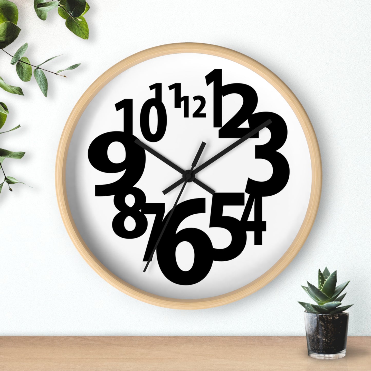Modern Black and White Wall Clock, Minimalist Home Decor, Office Timer, Gift for Him/Her, Stylish Timepiece
