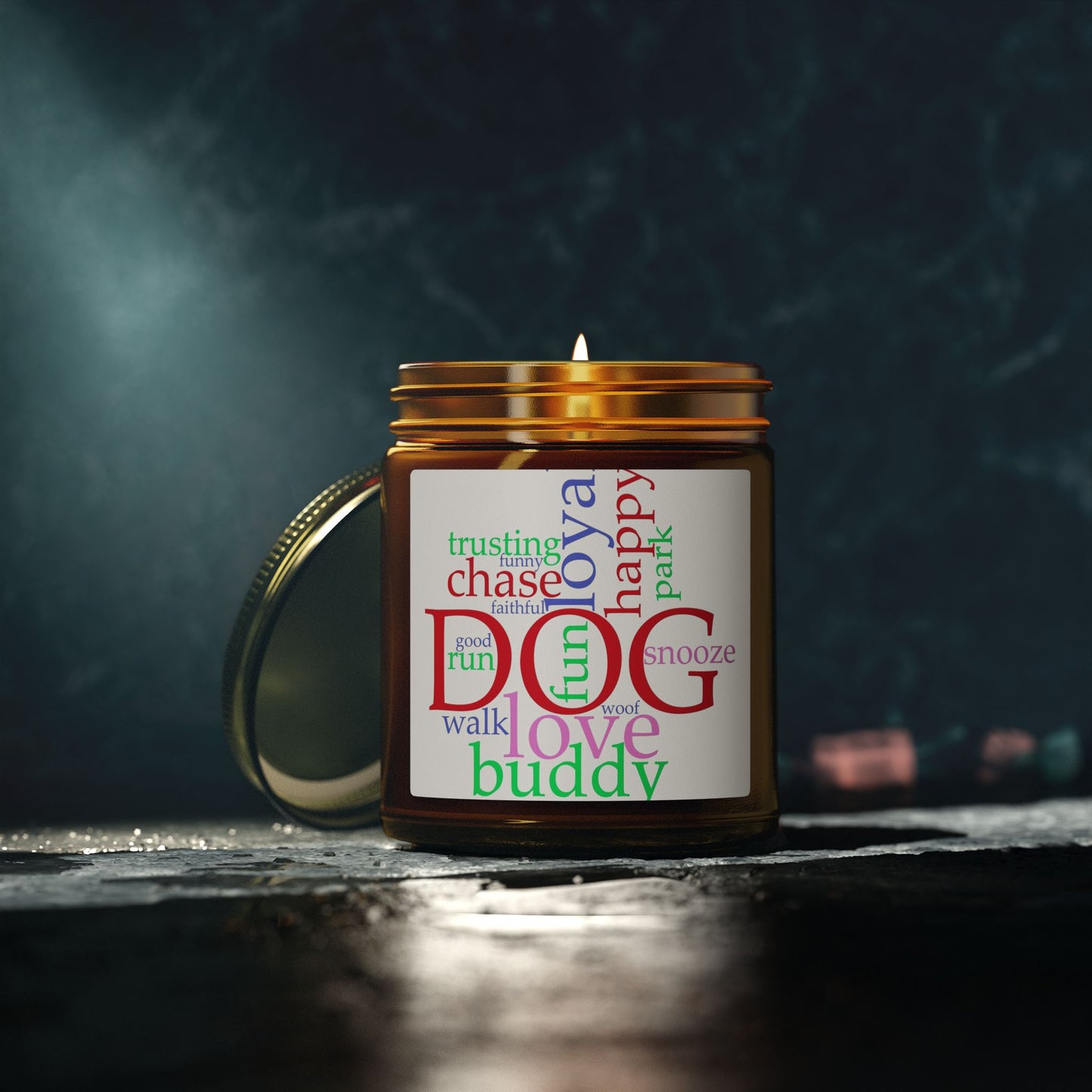 Dog Word Cloud Scented Candle — (4oz & 9oz)