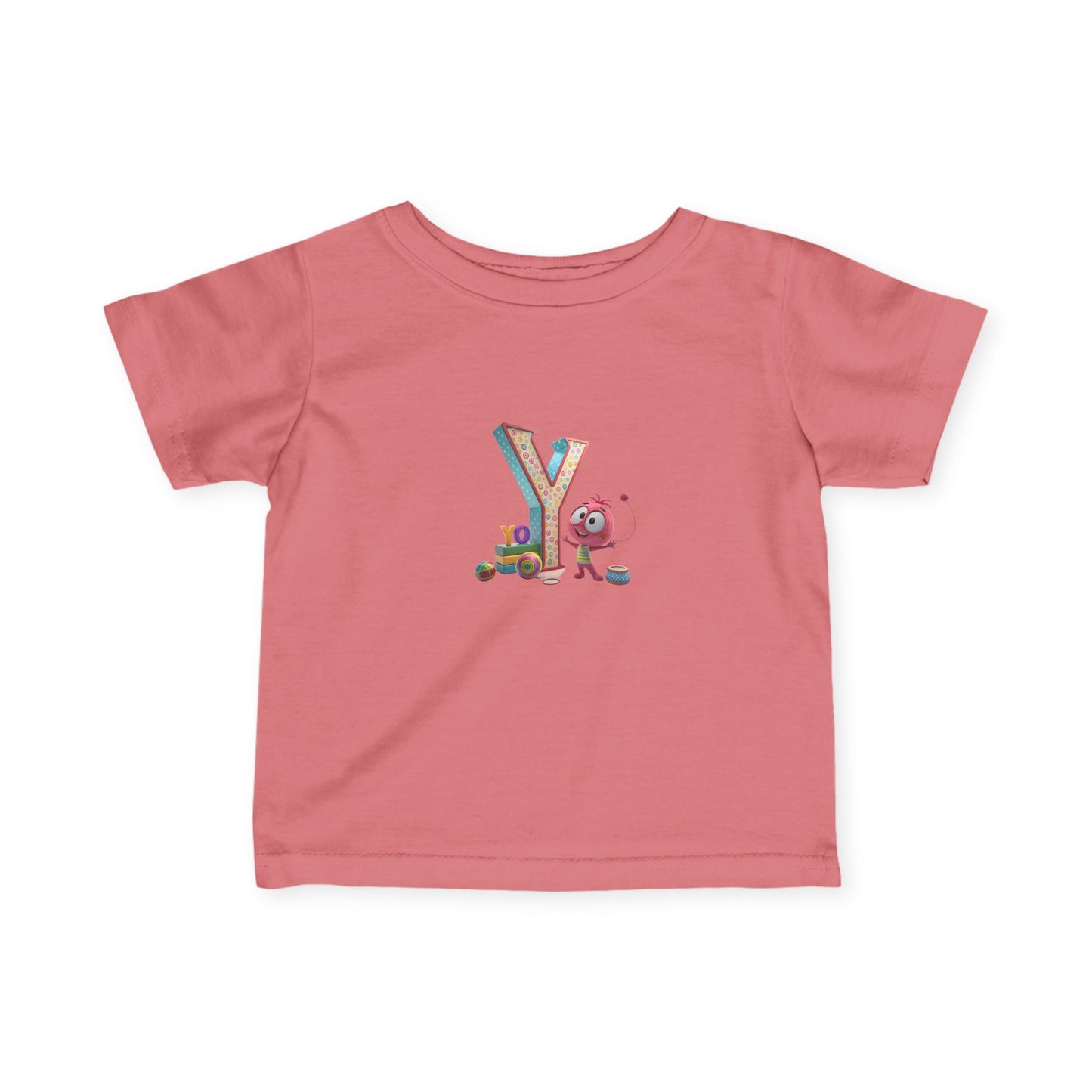 Colorful Letter Y Infant Tee, Cute Baby Shirt, Toddler Apparel, Gifts for New Parents, Baby Shower, Playdate Outfit