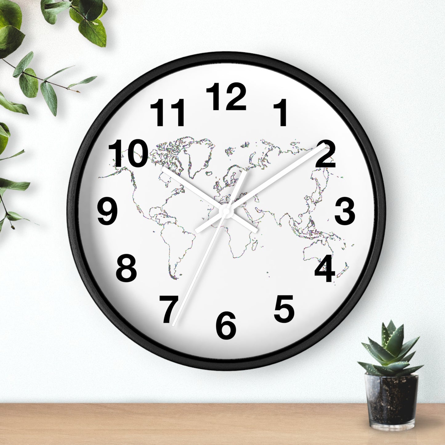 World Map Wall Clock, Unique Home Decor, Travel Enthusiast Gift, Modern Timepiece, Educational Wall Art