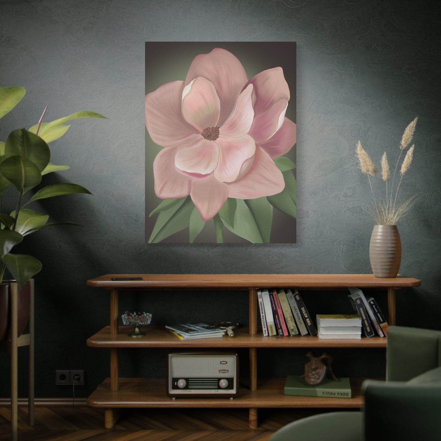Matte Canvas, Stretched, 1.25" Pink Flowers