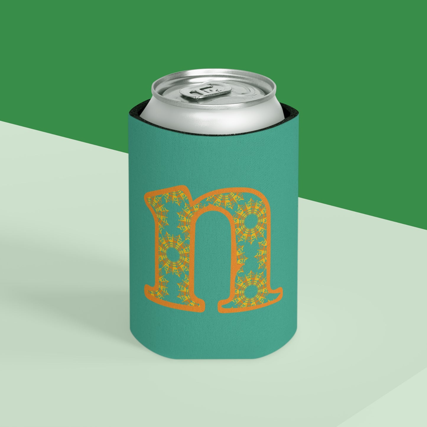 Vibrant Initial Can Cooler, Personalized Party Favor, Summer BBQ Accessory, Custom Drink Sleeve, Gift for Him/Her