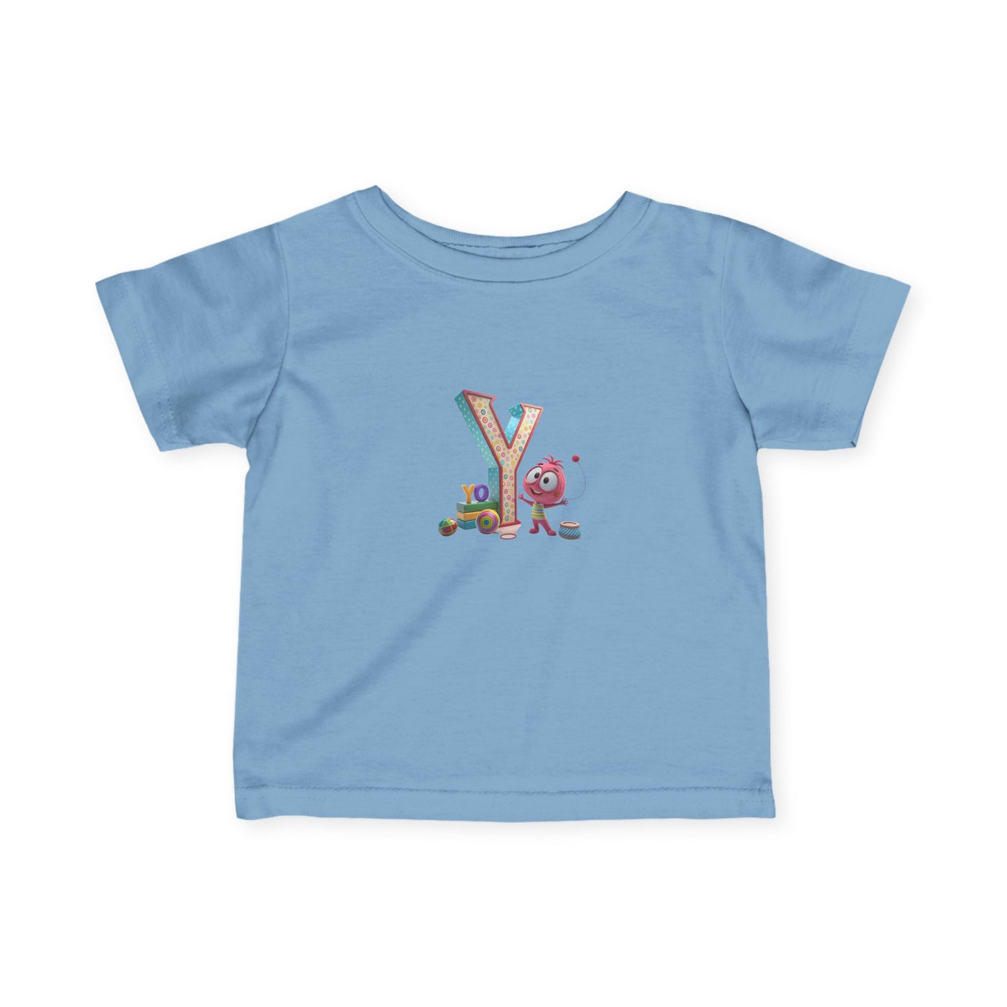 Colorful Letter Y Infant Tee, Cute Baby Shirt, Toddler Apparel, Gifts for New Parents, Baby Shower, Playdate Outfit