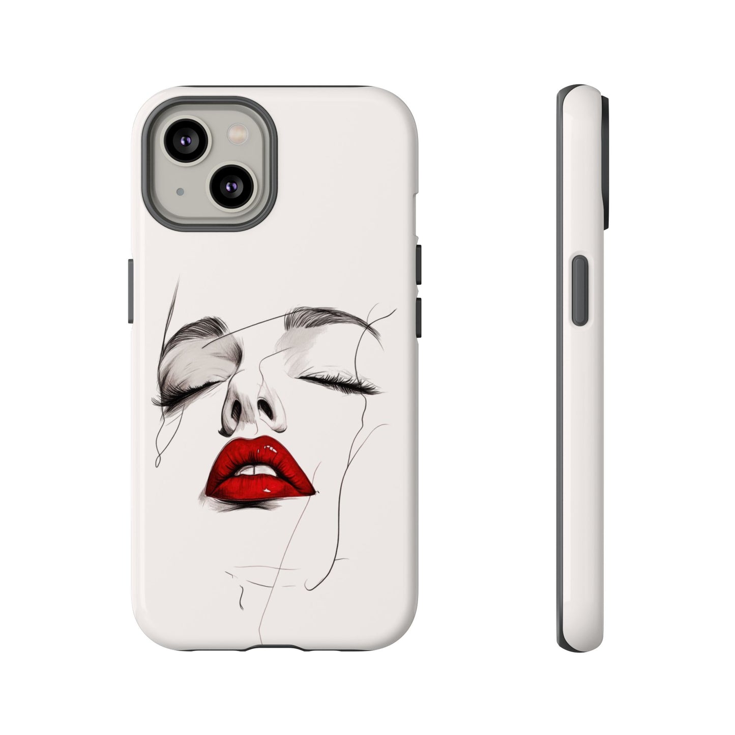 Stylish Phone Case with Artistic Lip Design, Femme Tech Accessory, Trendy Device Cover, Gift for Her, Unique Phone Accessories