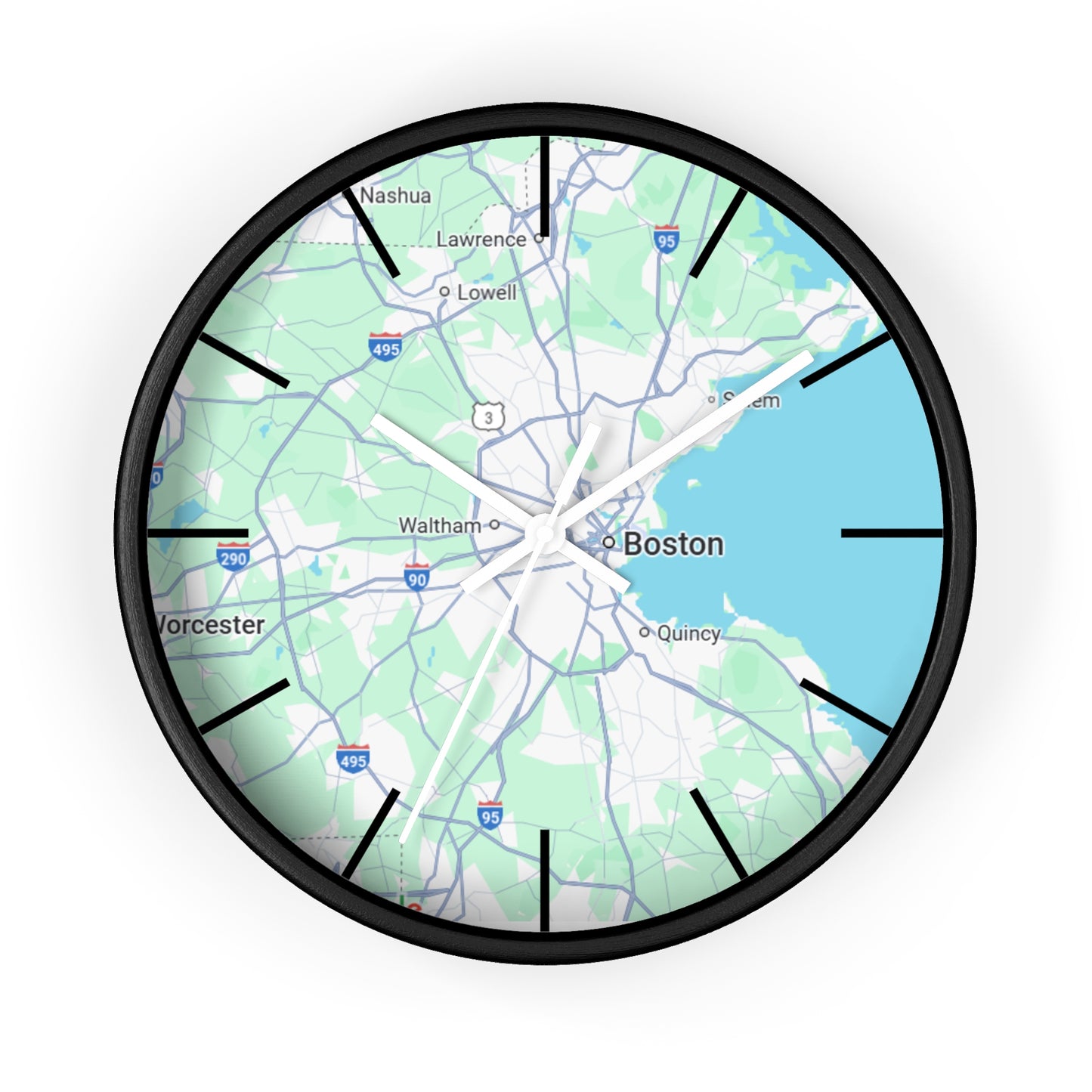 Boston Map Wall Clock - Unique Home Decor, Gift for Boston Lovers, Custom Wall Art, Office Decorations, Modern Timepiece
