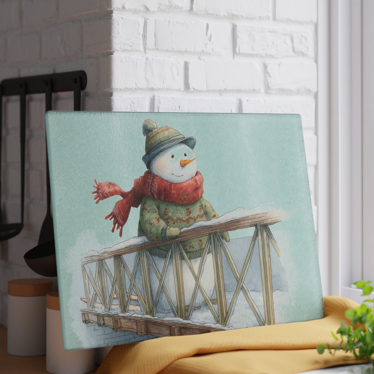 Whimsical Snowman Glass Cutting Board - Holiday Kitchen Gifts, Seasonal Decor, Unique Serving Tray, Winter Cooking Accessory, [...]