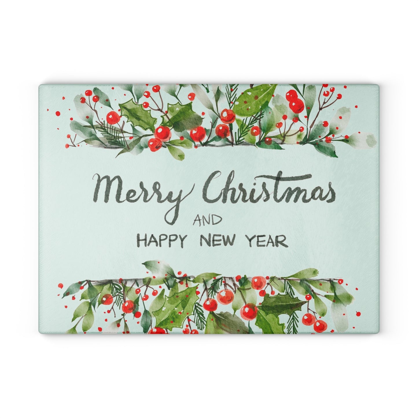 Merry Christmas Glass Cutting Board, Festive Kitchen Decor, Holiday Gift, Home Cook's Essentials, New Year Celebration