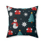 Festive Christmas Pillow, Winter Decor, Snowman Cushion, Holiday Home Accent, Gift for Christmas Lovers