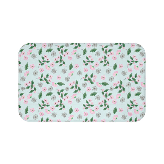 Floral Bath Mat - Soft Home Decor, Bathroom Accessory, Flower Design, Spring Vibes, Gift for Her, Mat for Yoga