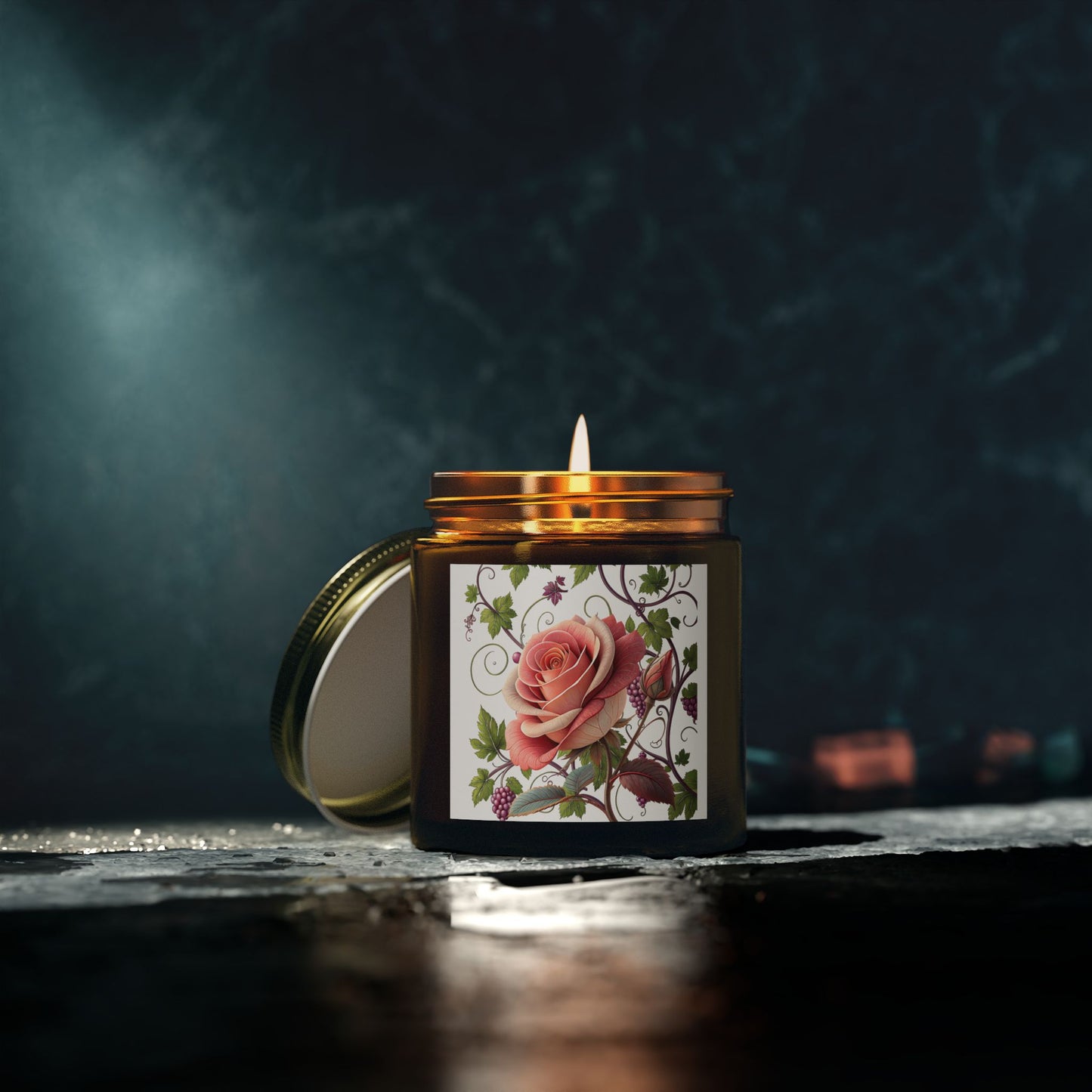 Romantic Floral Scented Candle, Perfect Gift for Her, Rose Essence, Home Decor, Aromatherapy