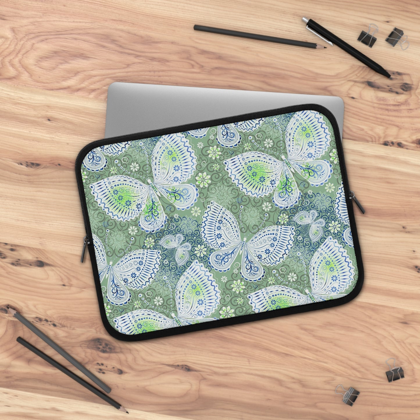 Butterfly Pattern Laptop Sleeve, Eco-Friendly Laptop Case, Computer Bag, Gift for Her, Personalized Tech Accessory