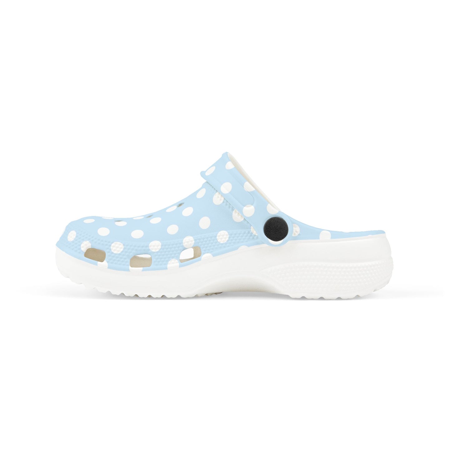 Kids Polka Dot EVA Foam Clogs — Light Blue Slip‑On Casual Shoes