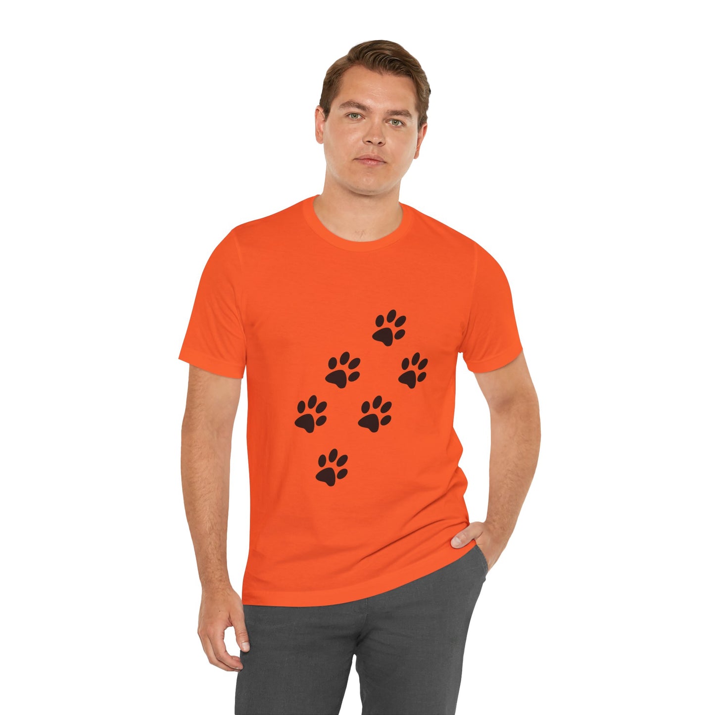 Paw Print Short Sleeve Tee | Unisex Animal Lover Shirt, Pet Owner Gift, Casual Wear, Gifts for Dog Lovers, Comfortable T-Shirt