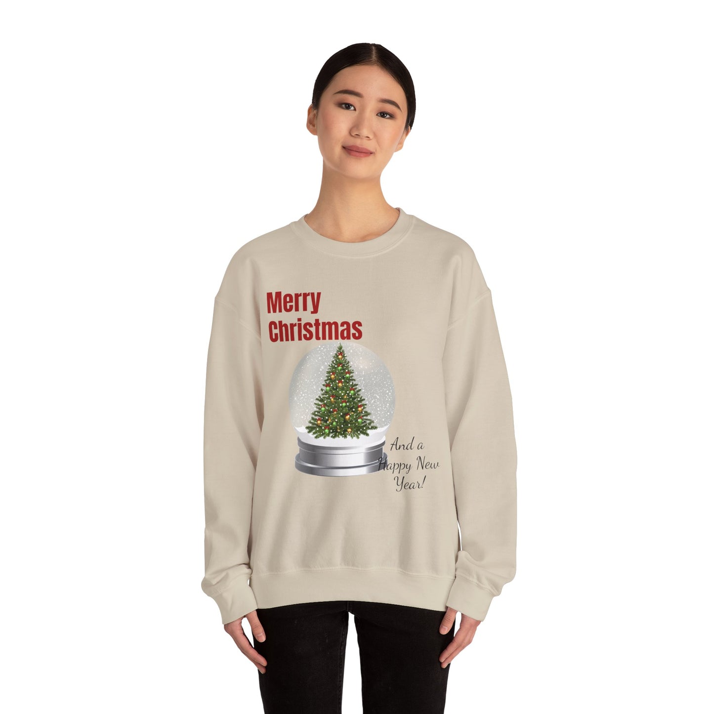 Christmas Snow Globe Sweatshirt – "Merry Christmas" Holiday Crewneck