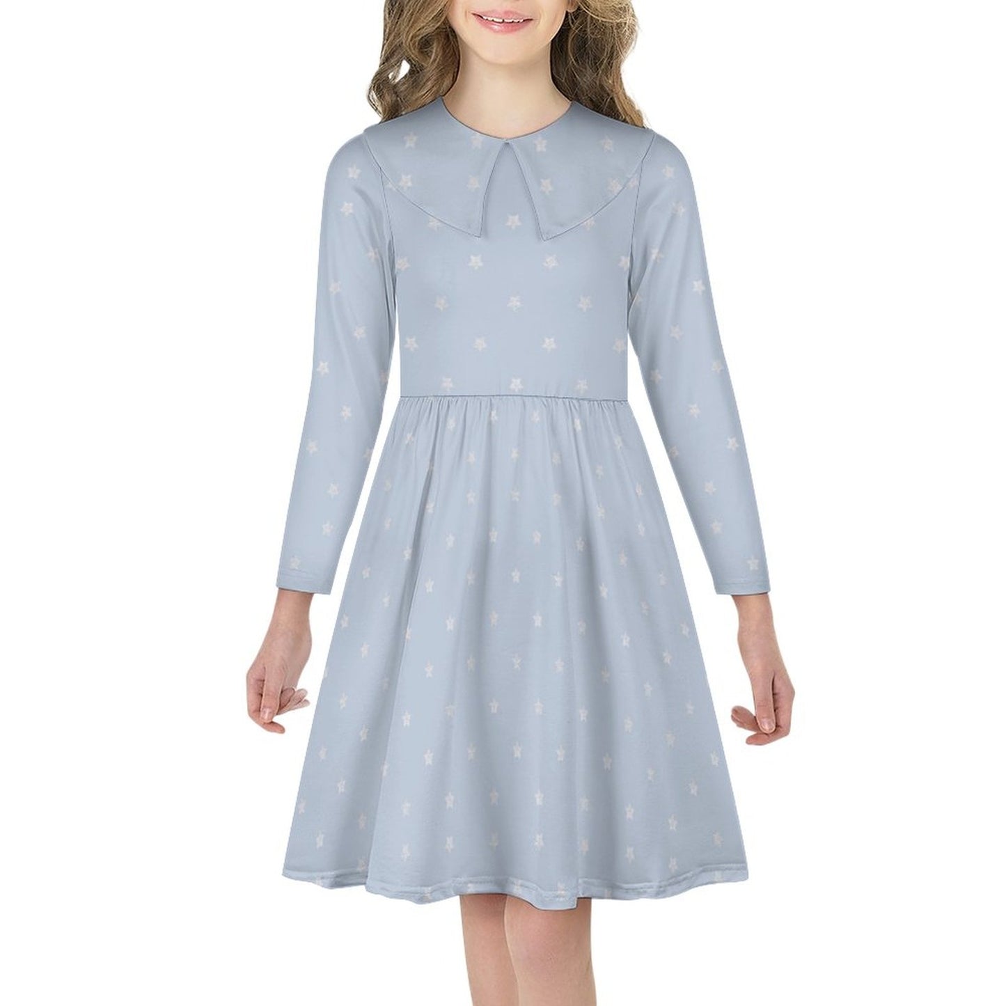 Girl's Long Sleeved Dress(All-Over Printing)