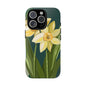 Floral Phone Case - Yellow Daffodil Design, Tough Phone Cover, Spring Decor, Floral Gift, Nature-Inspired Accessories