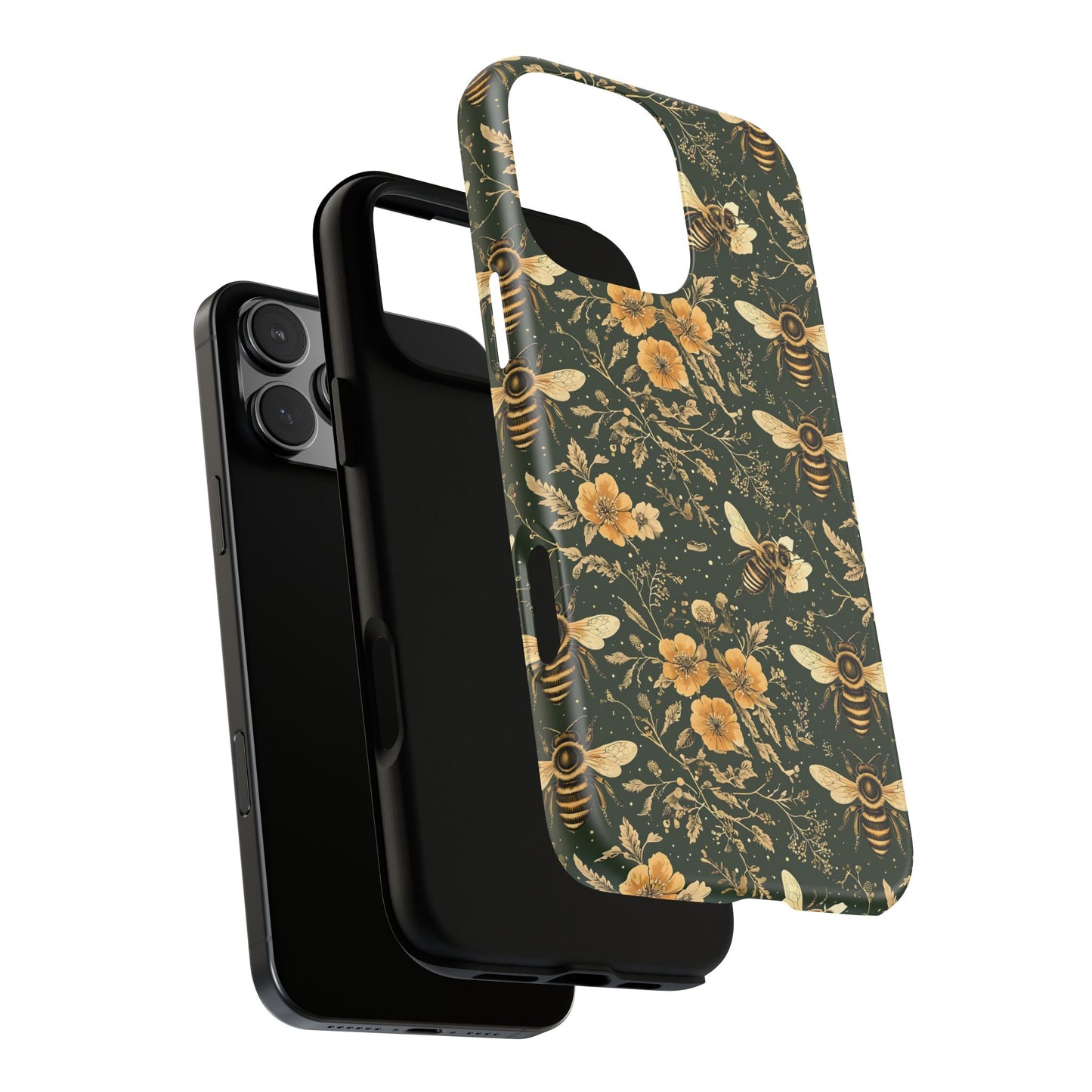 Nature-Inspired Phone Case, Tough Cases for Nature Lovers, Floral Bee Design, Eco-Friendly Gift, Summer Vibes, Trendy Phone Accessory,