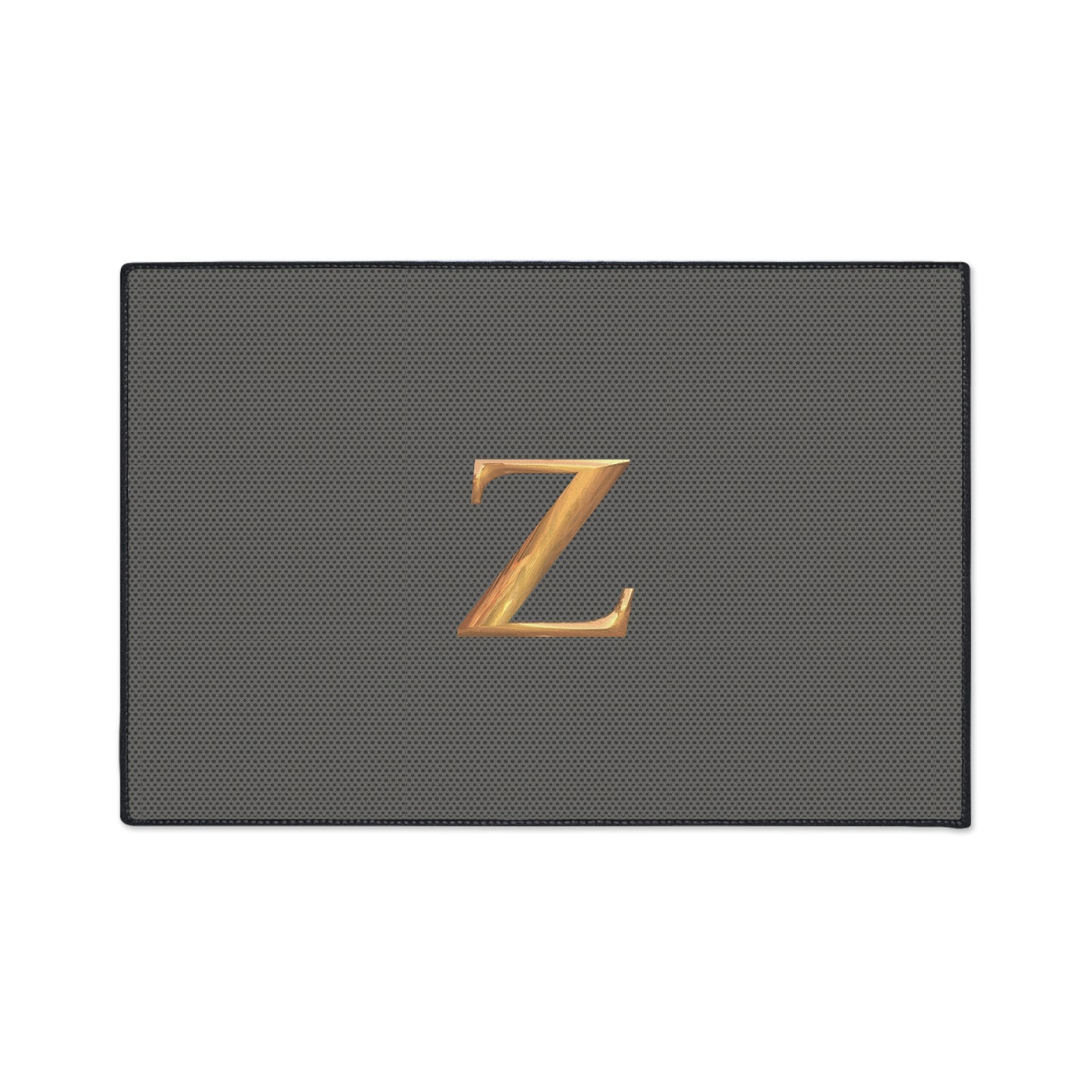 Gray and Gold Monogram Z Heavy-Duty Floor Mat