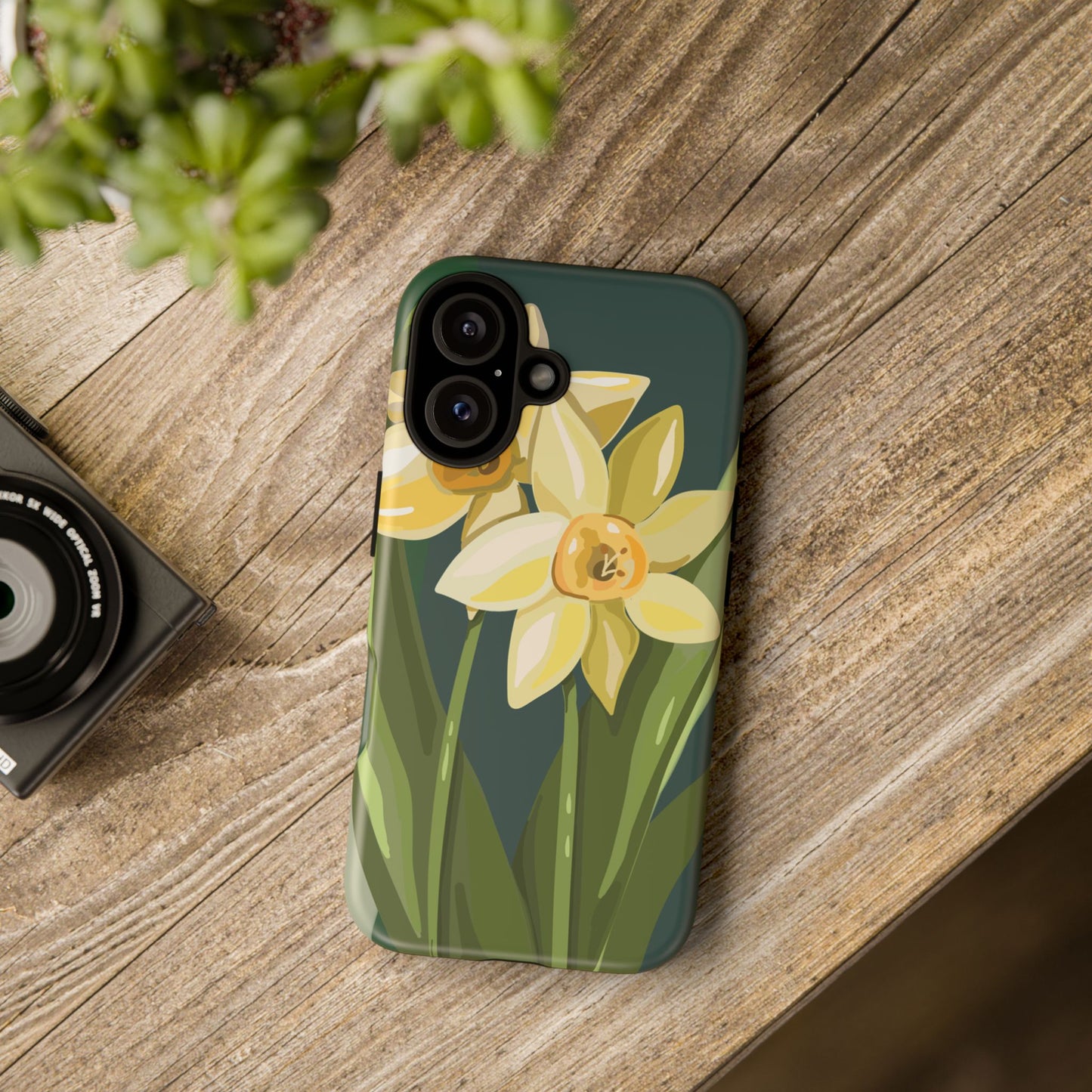 Floral Phone Case - Yellow Daffodil Design, Tough Phone Cover, Spring Decor, Floral Gift, Nature-Inspired Accessories
