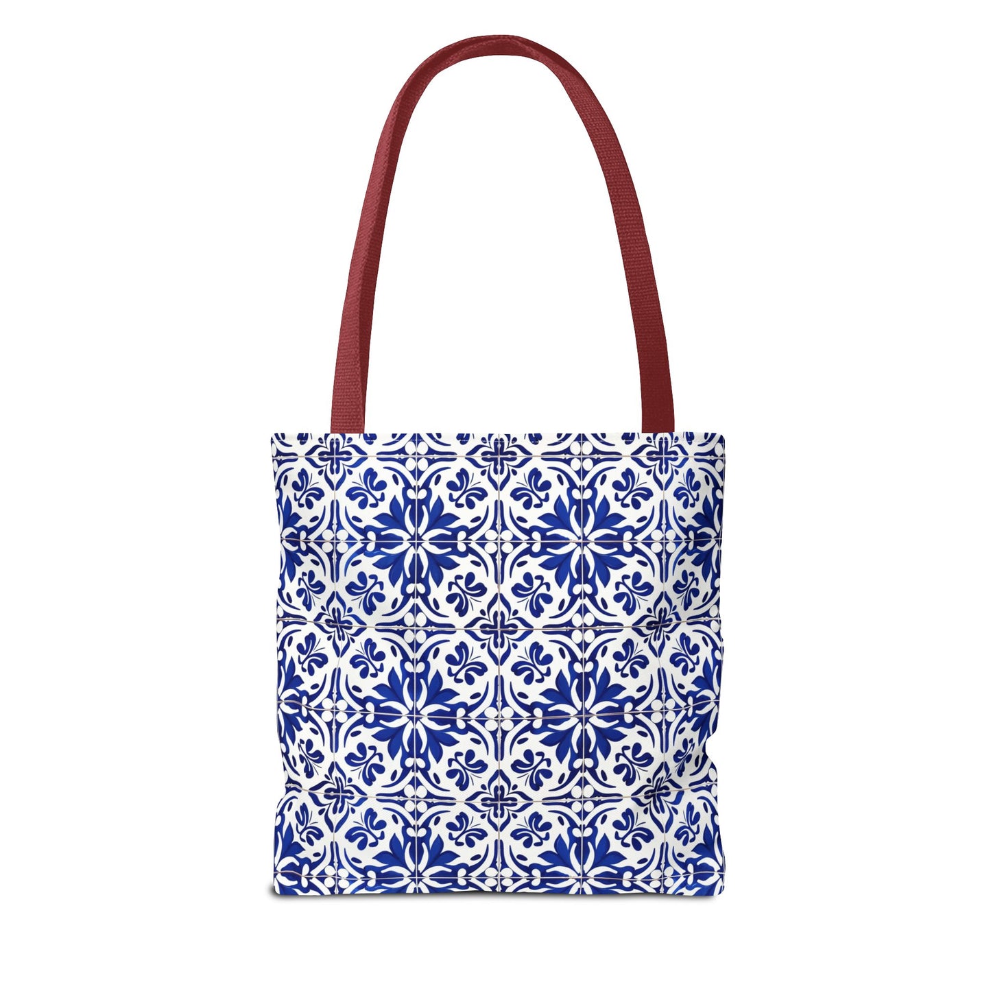 Blue Moroccan Tile Tote Bag - All-Over Print Patterned Market Tote
