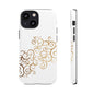 Elegant Floral Phone Case, Tough Cases, Gold Swirls, Stylish Protection, Trendy Gift, Chic Accessory