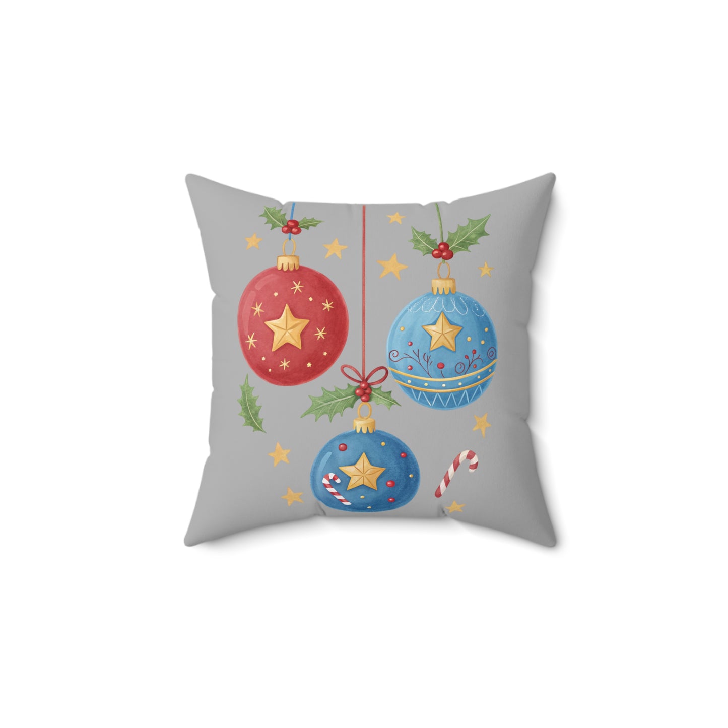 Holiday Ornament Pillow, Decorative Throw Cushion, Festive Home Decor, Christmas Gift, Winter Blanket Accessory, Cozy Seasonal Accent