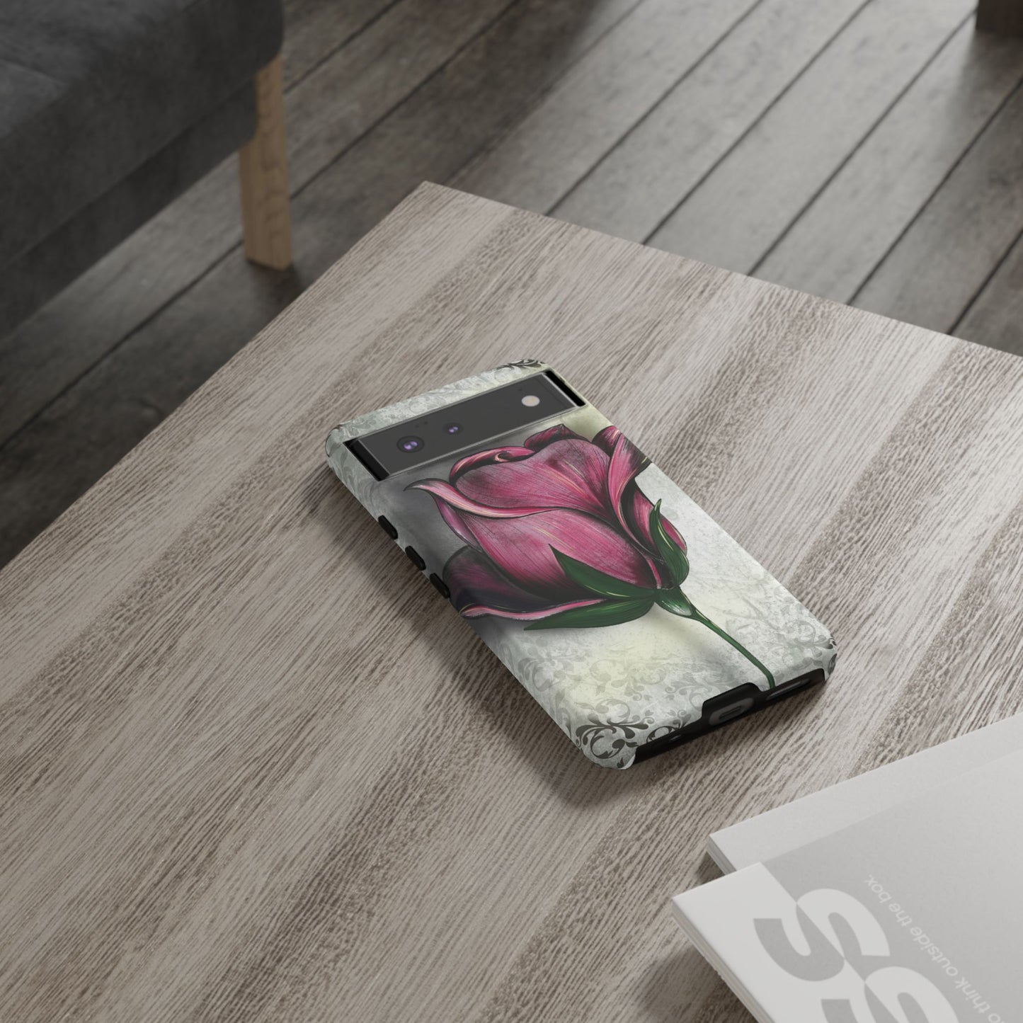 Rose Phone Case – Tough Cases, Floral Phone Cover, Gift for Her, Minimalist Design, Nature Lover's Accessory, Birthday Gift Idea