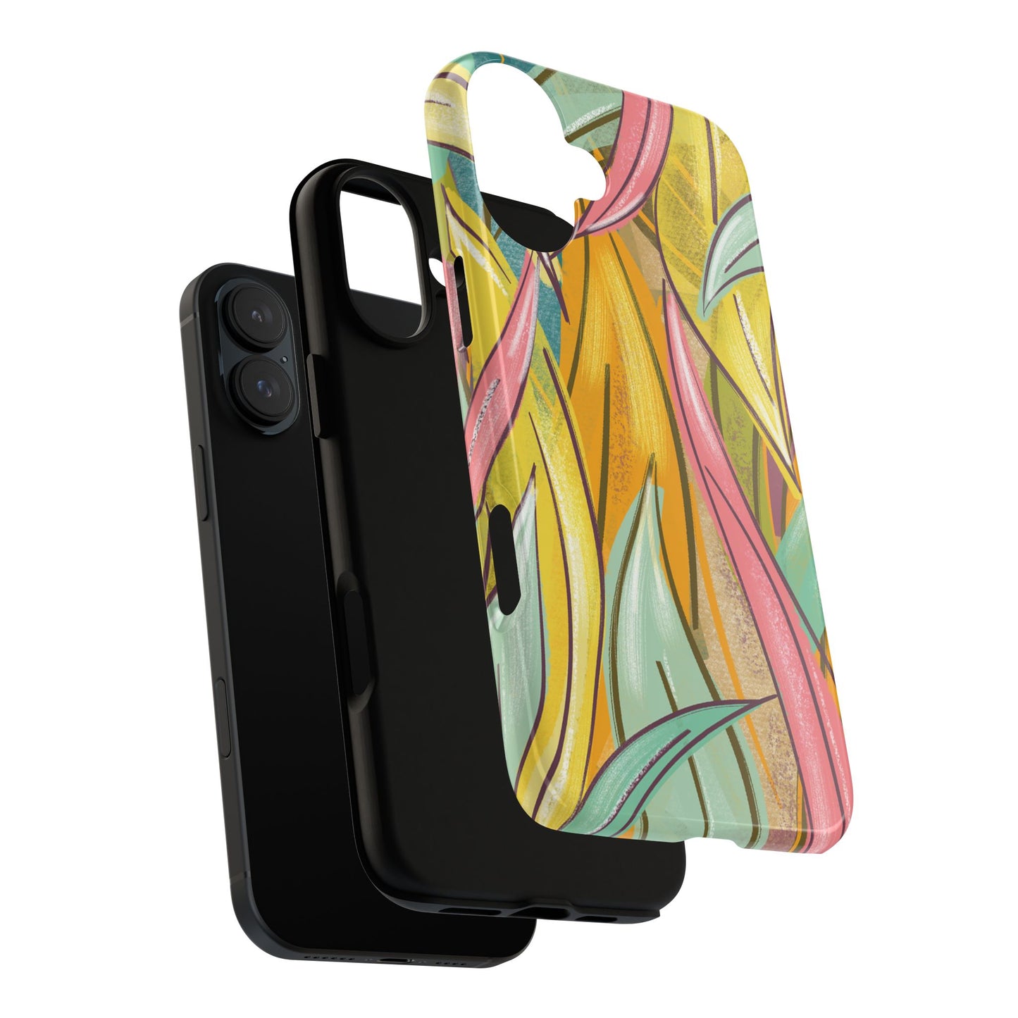 Vibrant Phone Case with Colorful Leaf Design, Tough Cases for Nature Lovers, Eco-Friendly Gift, Summer Vibes, Floral Phone Cover