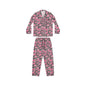 Floral Women's Satin Pajamas, Luxurious Sleepwear, Cozy Gift for Her, Ideal for Holidays, Relaxation, and Special Occasions
