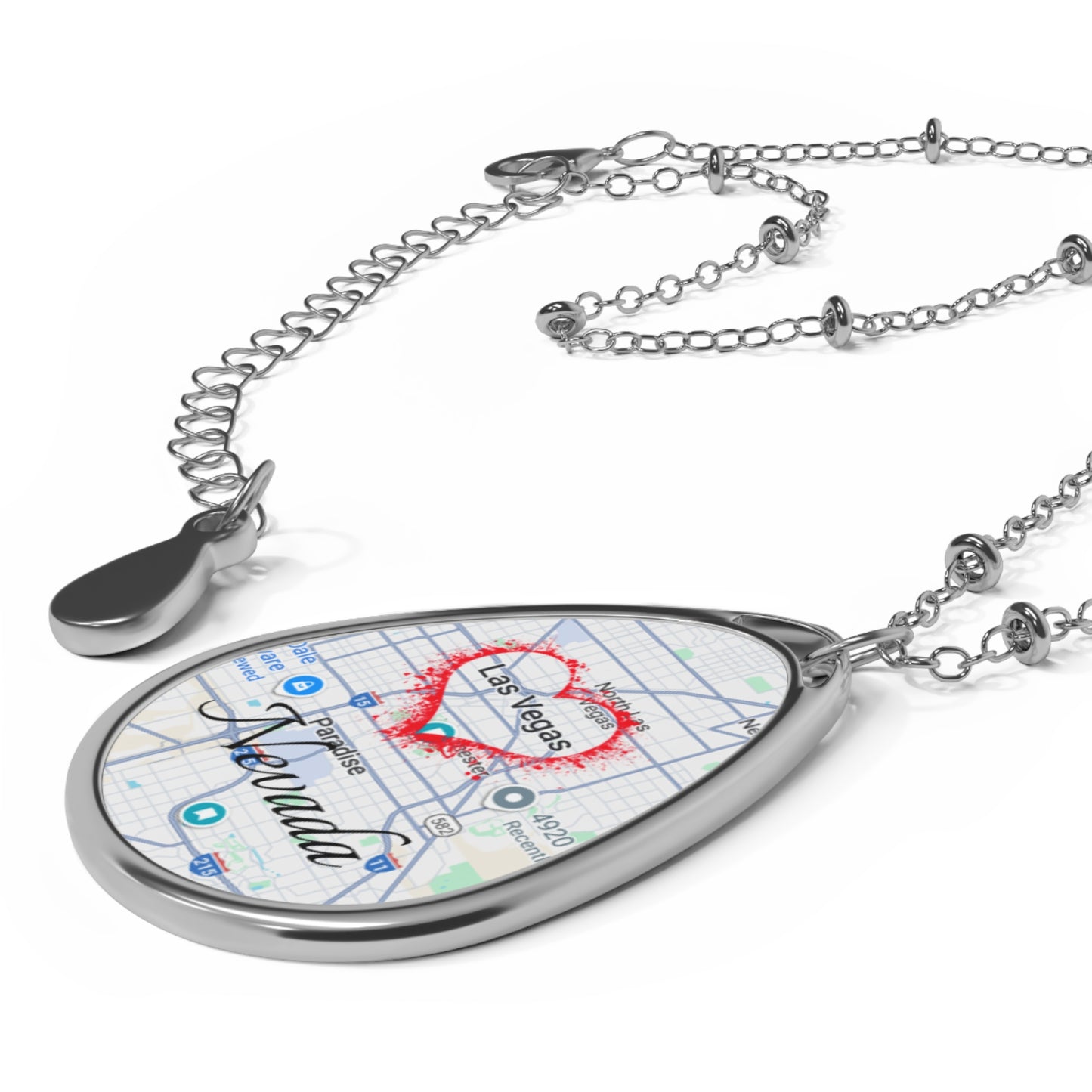 Personalized Map Oval Necklace, Custom Location Jewelry, Heart Map Pendant, Special Gift for Travelers, Meaningful Keepsake