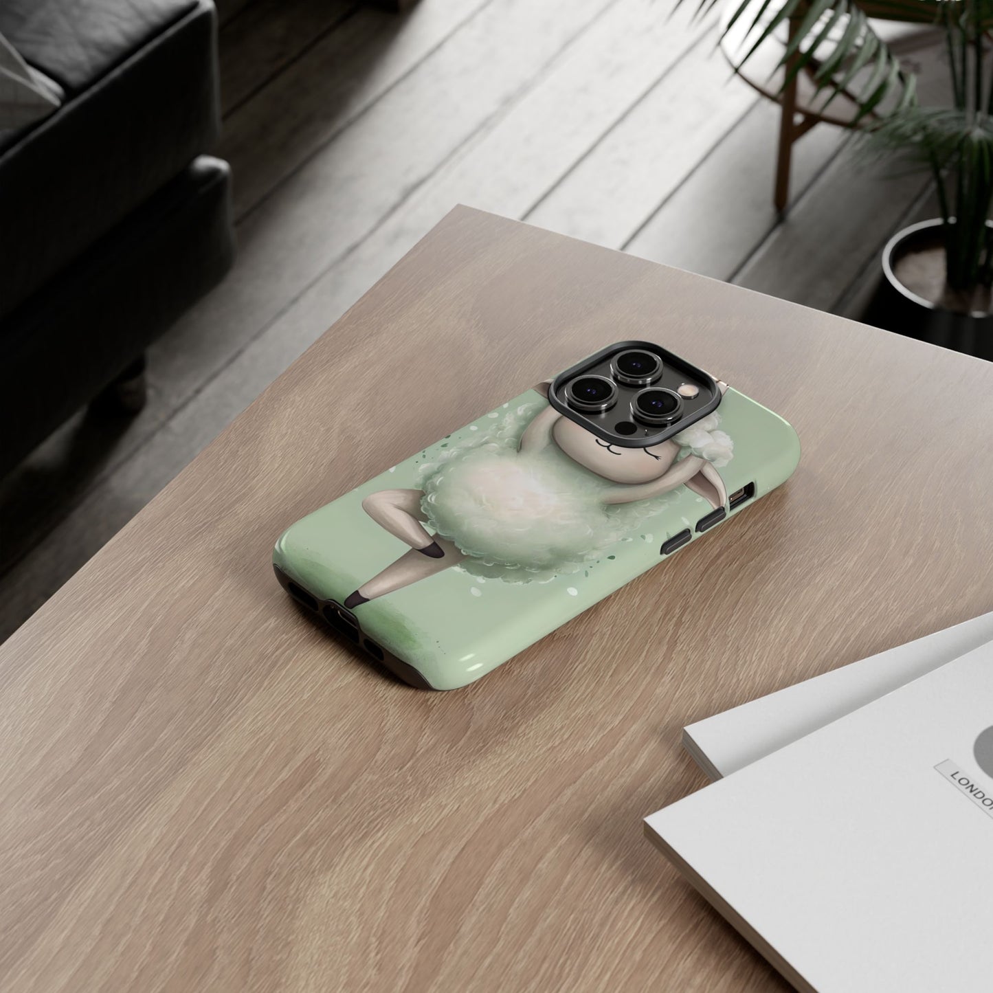 Cute Yoga Sheep Phone Case — Pastel Lamb Ballerina Protective Cover