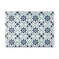 Floral Tile Glass Cutting Board — Blue Patterned Kitchen Trivet