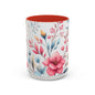 Floral Accent Coffee Mug - Perfect Gift for Tea Lovers, Home Decor, Kitchen Accessories, Mother's Day, Coffee Enthusiasts
