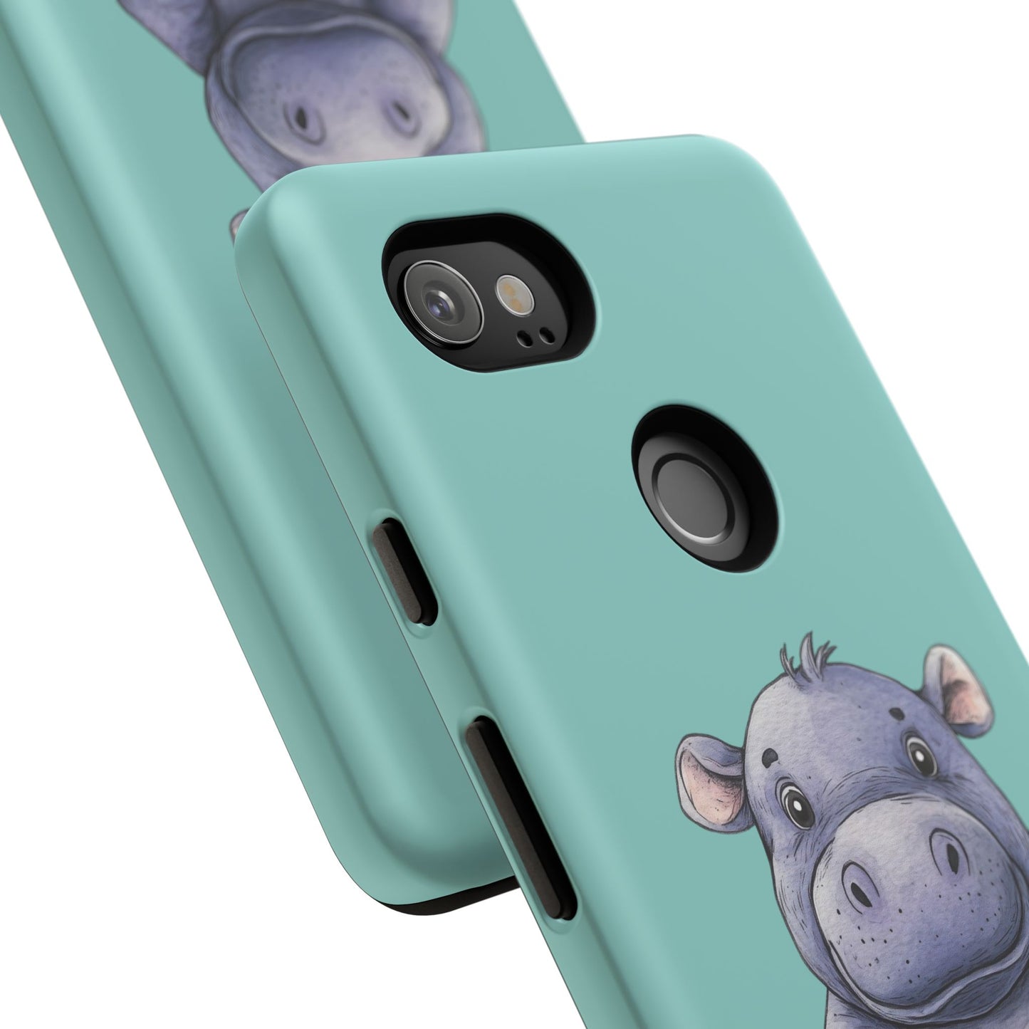 Cute Hippo Phone Case, Tough Phone Cover, Fun Animal Case, Gift for Kids, Cute Decor, Birthday Present