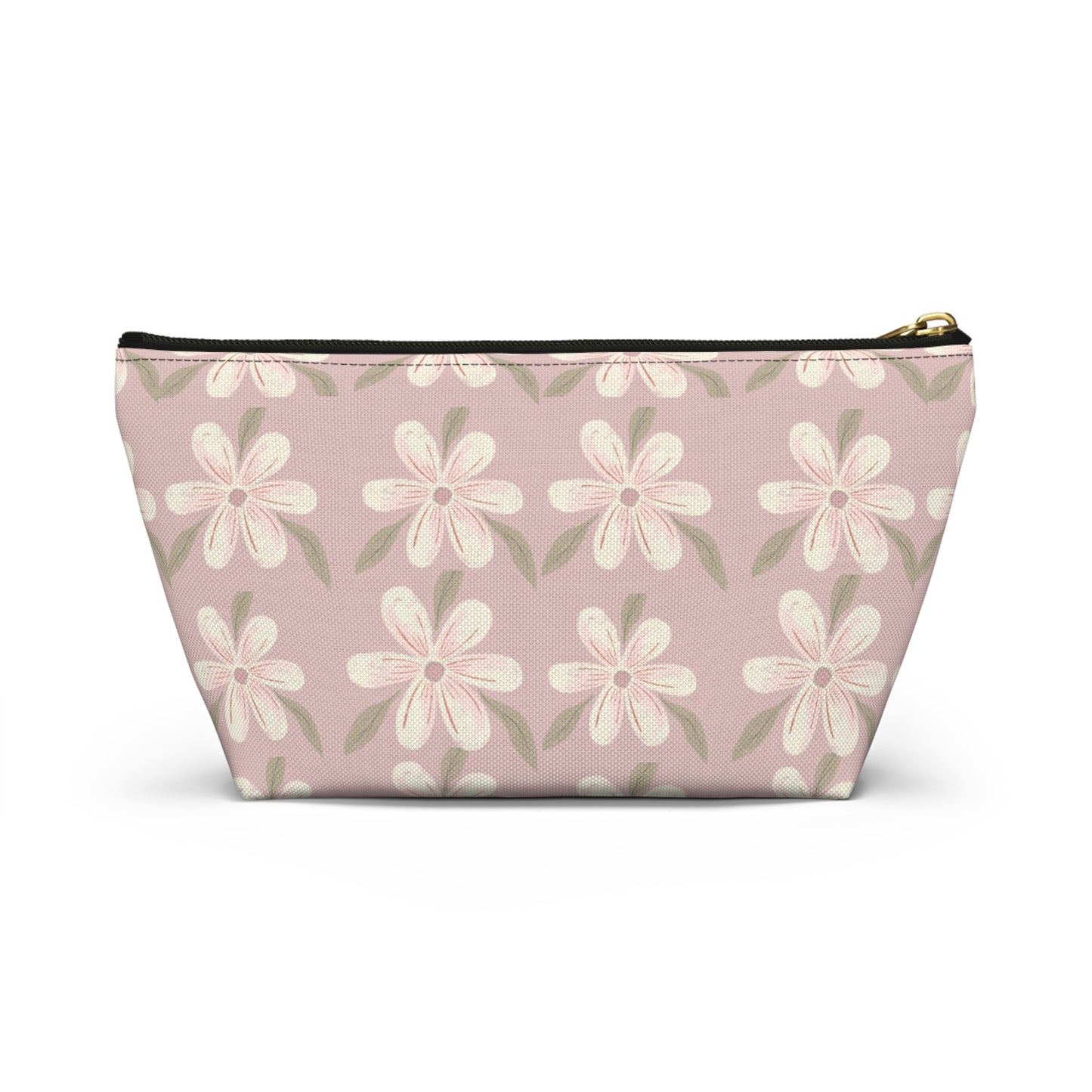 Floral Accessory Pouch, Makeup Bag, Travel Organizer, Gift for Her, Cosmetic Case, Pink Floral Design