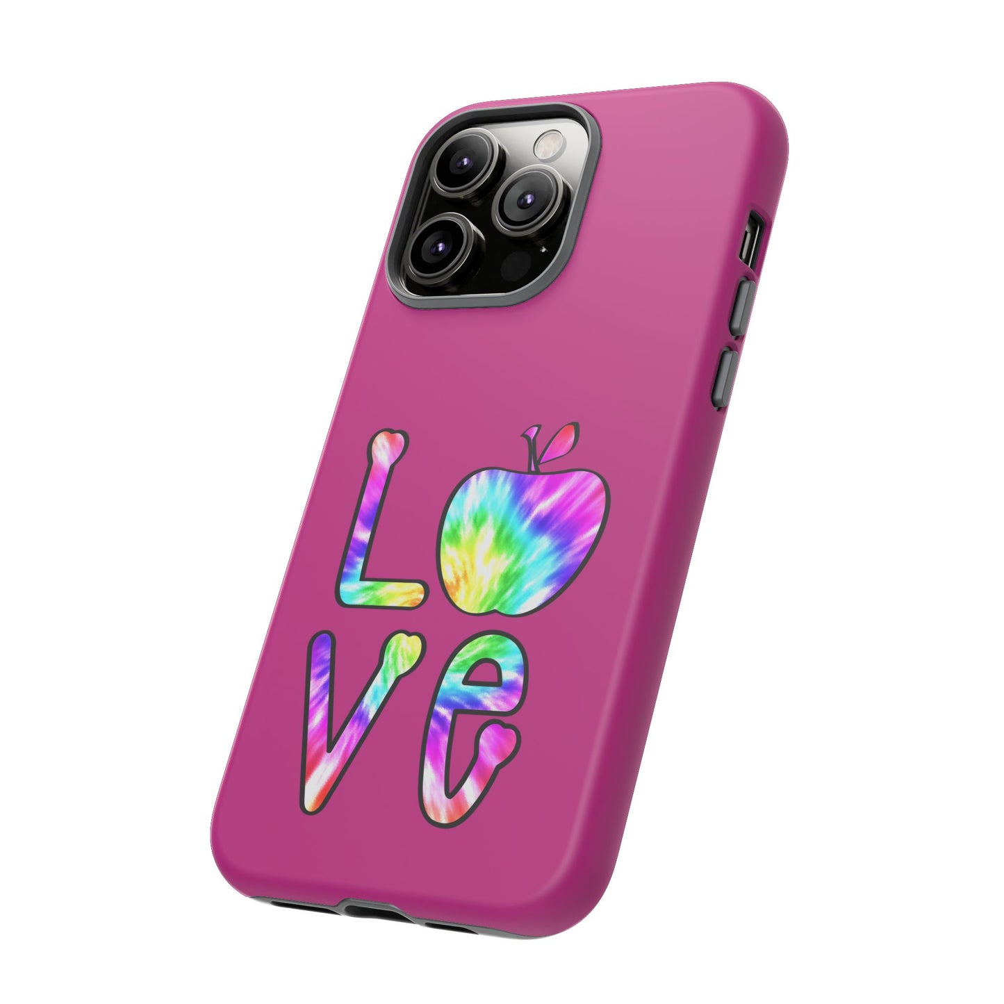 Colorful Love Phone Case, Tough Cases for iPhone, Cute Phone Accessory, Gift for Her, Summer Vibe Phone Cover