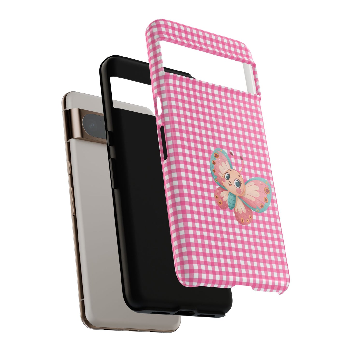Cute Butterfly Phone Case, Tough Cases, Floral Phone Accessory, Gift for Her, Spring Fashion, Kids' Birthday Present, Pastel Aesthetic