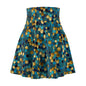 Vibrant Honeycomb Print Skater Skirt, Stylish Summer Skirt, Trendy Casual Skirt, Boho Skater Skirt, Perfect for Festivals