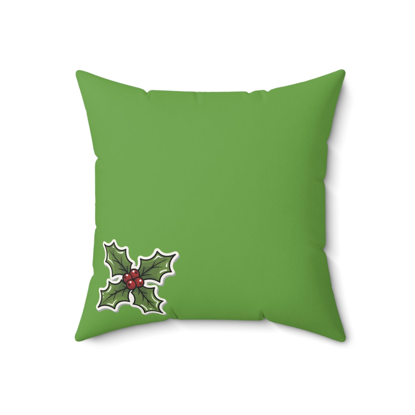 Holiday Holly Decor Pillow, Christmas Decorative Cushion, Green Festive Throw Pillow, Winter Home Decor, Seasonal Accent Pillow